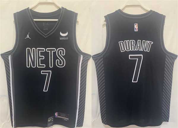 Men%27s Brooklyn Nets #7 Kevin Durant Black Stitched Basketball Jersey->brooklyn nets->NBA Jersey